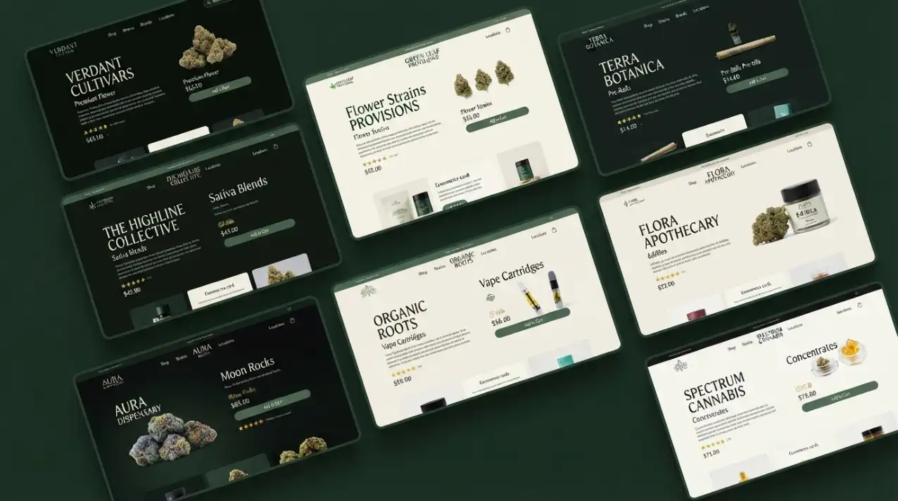 Modern dispensary website interface